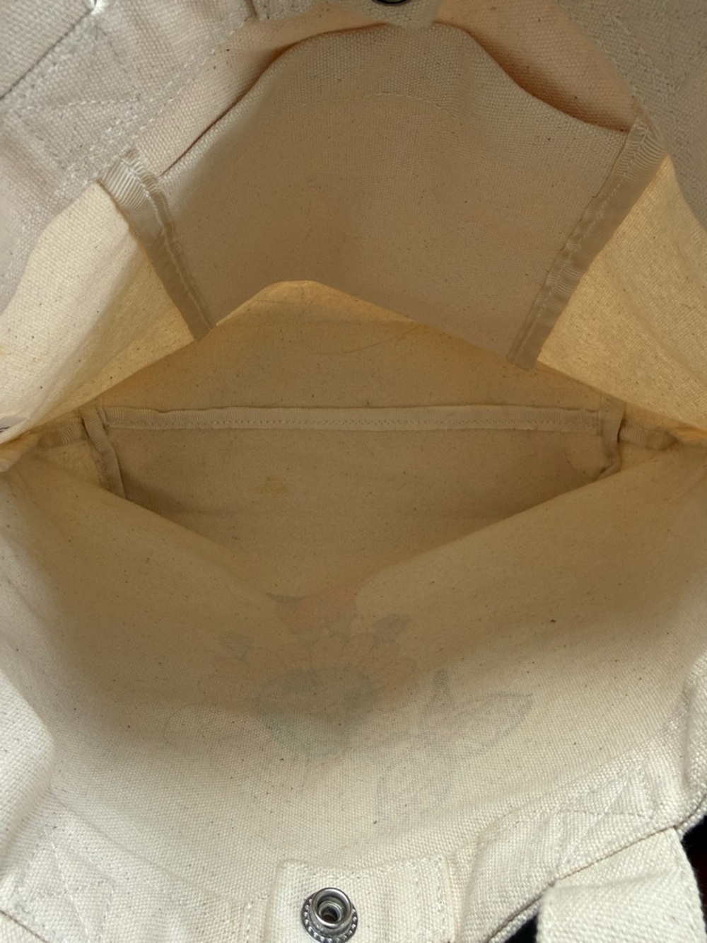 Uniqlo Cream Canvas Tote with Flower-and-Globe Graphic - Picture 3 of 6